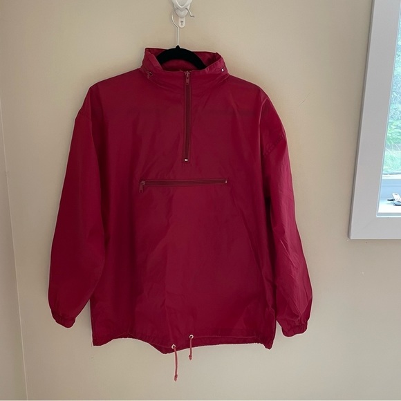 TRAILS Edge Vintage 3/4 Zip, Pullover Hooded Windbreaker, Burgundy, Size L - Picture 3 of 16